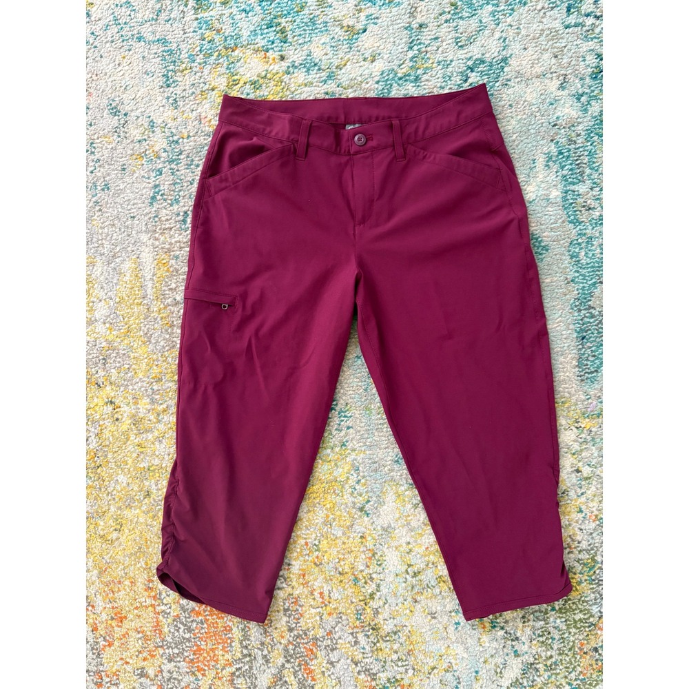 Eddie Bauer Womens Horizon Guide Capri Pants Berry Purple Hiking Outdoor Size 10